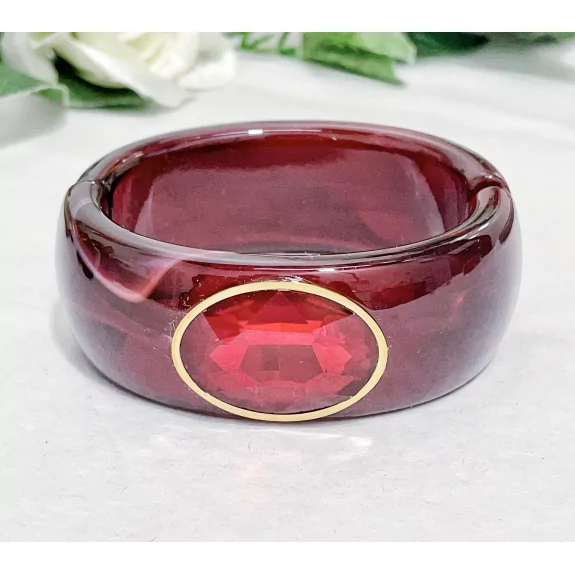 Bracelet jonc résine avec cabochon cristal