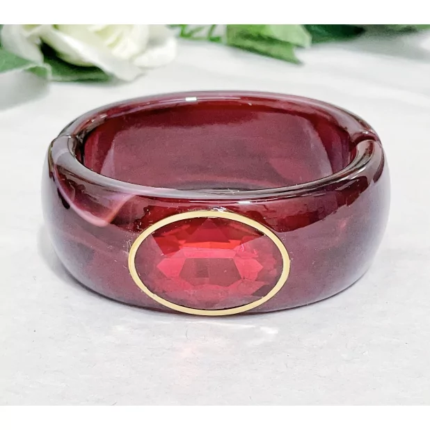 Bracelet jonc résine avec cabochon cristal