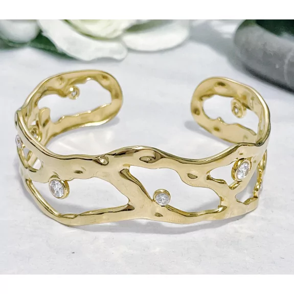 Jonc en acier et strass