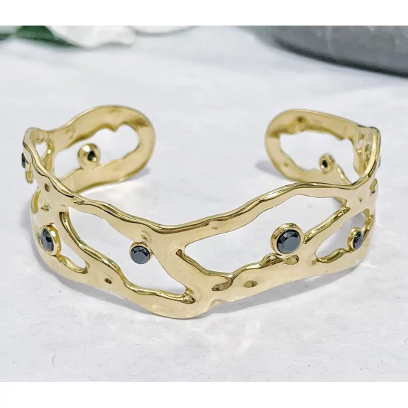 Jonc en acier et strass