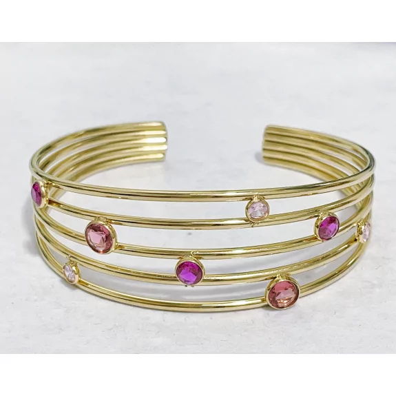 Bracelet jonc acier strass