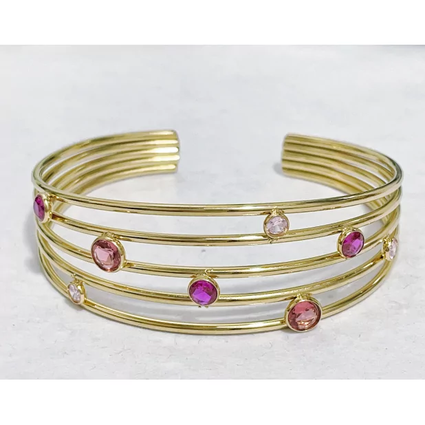 Bracelet jonc acier strass