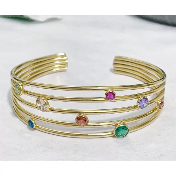 Bracelet jonc acier strass