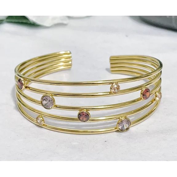 Bracelet jonc acier strass