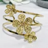 Bracelet jonc acier fleurs