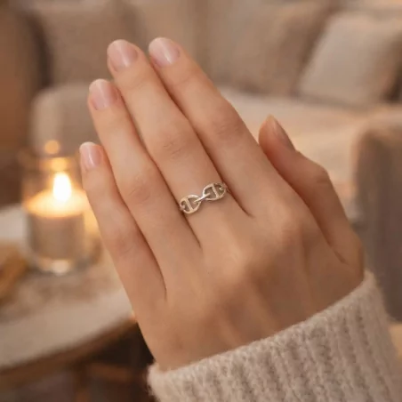 Bague acier tendance et luxe
