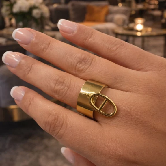 Bague tendance breloque luxe