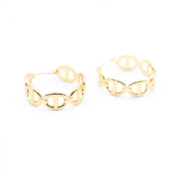 Créoles dorées élégantes en acier inoxydable