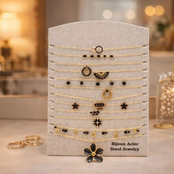 Pack 12 Colliers Acier Inoxydable - NOIR