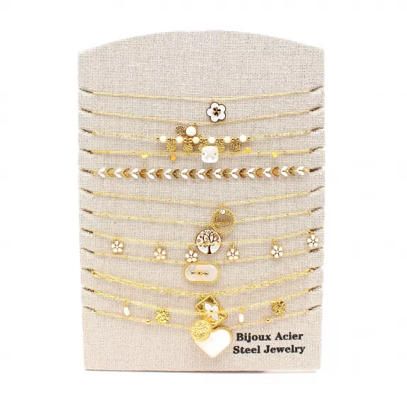 Pack 12 Colliers Acier Inoxydable - BLANC