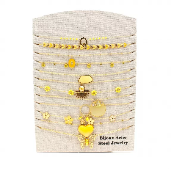 Pack 12 Colliers Acier Inoxydable - JAUNE