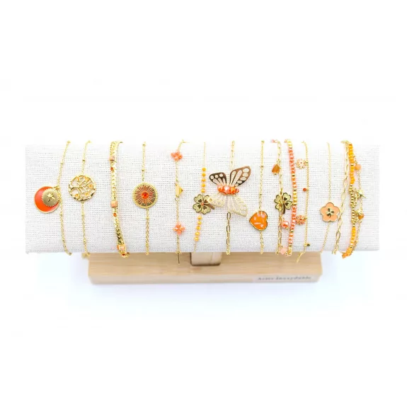 Pack de 12 bracelets acier - orange