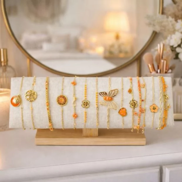 Pack de 12 bracelets acier - orange