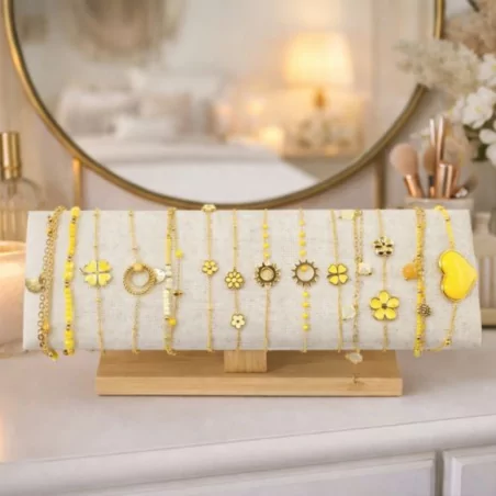 Pack de 12 bracelets acier - jaune