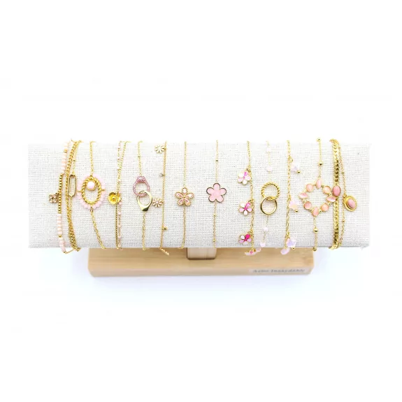 Pack de 12 bracelets acier - rose