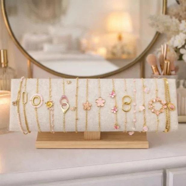 Pack de 12 bracelets acier - rose