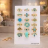 Pack 18 bagues acier inoxydable - turquoise