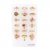 Pack 18 bagues acier inoxydable - rose