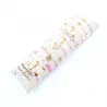 Pack de 12 bracelets cristal de verre et acier - rose