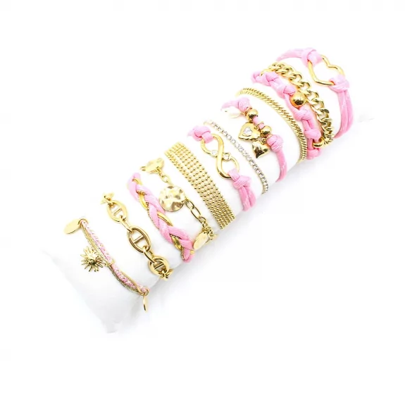 Pack de 12 bracelets acier et cordage