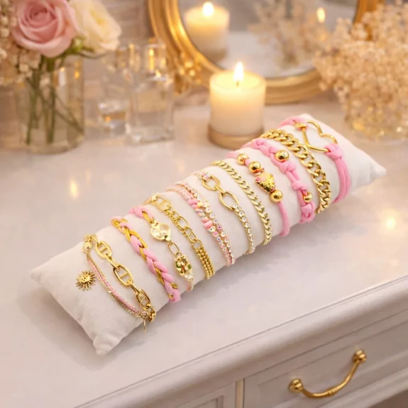 Pack de 12 bracelets acier et cordage