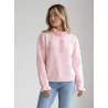 Pull femme pastel à col volanté