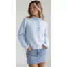 Pull femme pastel à col volanté
