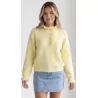 Pull femme pastel à col volanté