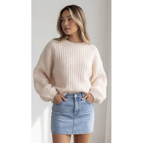 Pull femme pastel en maille douce