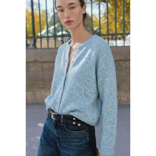 Gilet femme boutonné en maille douce