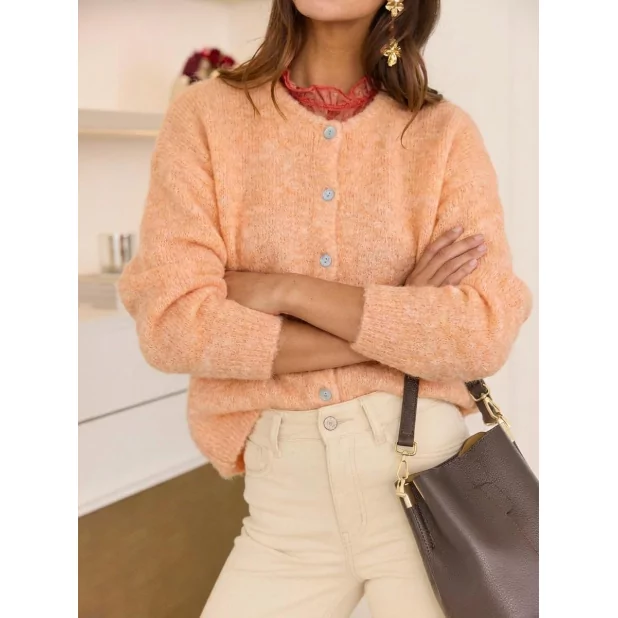 Gilet femme boutonné en maille douce