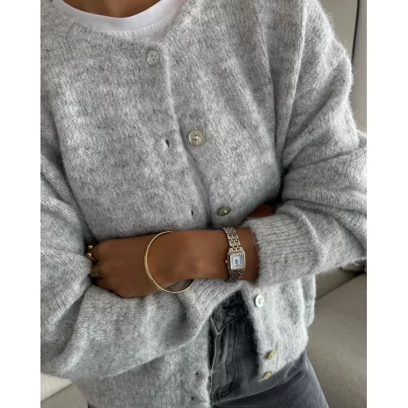 Gilet femme boutonné en maille douce