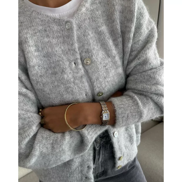 Gilet femme boutonné en maille douce