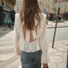 Blouse femme en dentelle avec dos ouvert