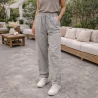 Pantalon Femme Coupe Droite à Taille Élastique