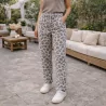 Pantalon Femme Imprimé Léopard à Taille Élastique