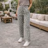 Pantalon Femme Imprimé Léopard à Taille Élastique