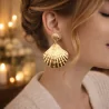 Boucles d'oreilles acier coquillage