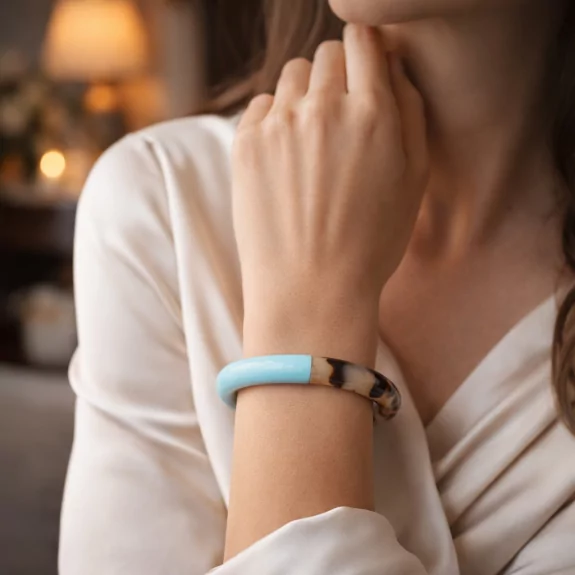 Jonc résine épais couleur léopard