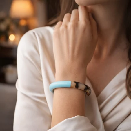 Jonc résine épais couleur léopard