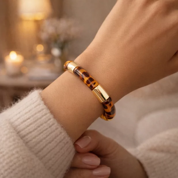 Bracelet jonc léopard
