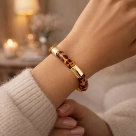 Bracelet jonc léopard