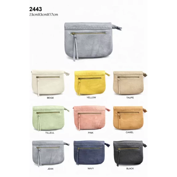 Sac aspect cuir souple – Rabat aimanté – Double poches