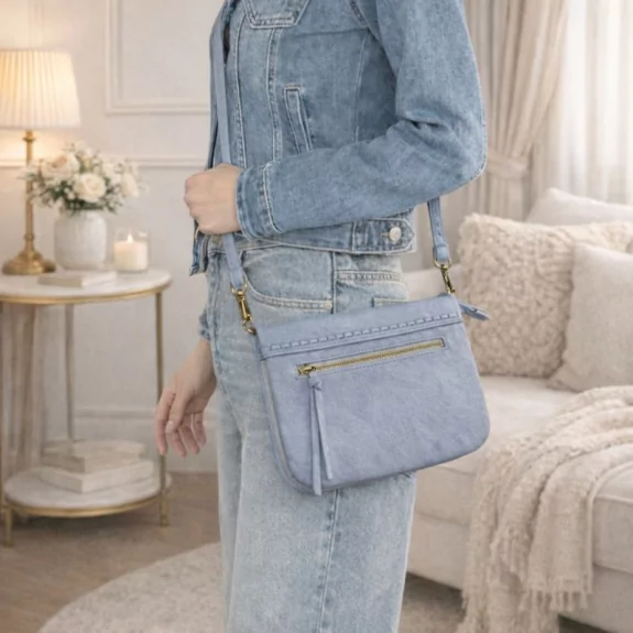 Sac aspect cuir souple – Rabat aimanté – Double poches