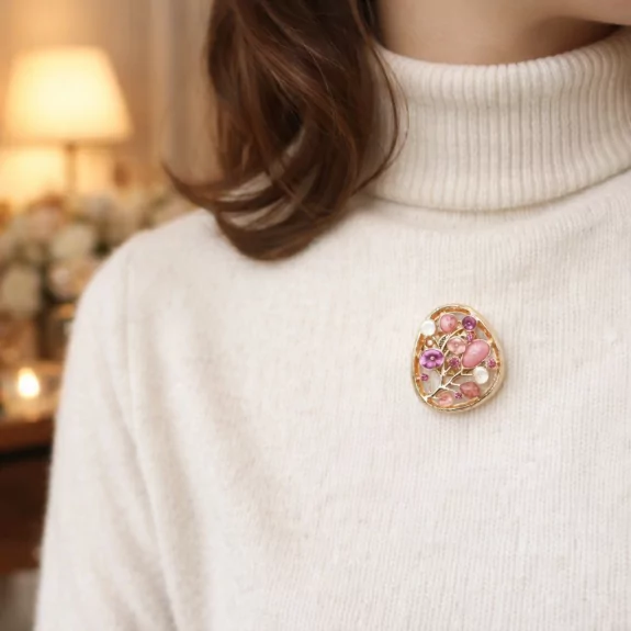 Broche aimantée motif fleur