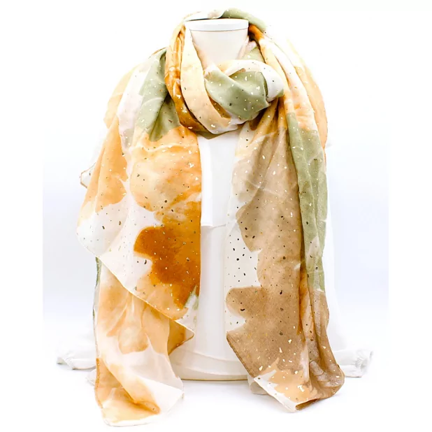 Écharpe légère à motif abstrait avec lurex