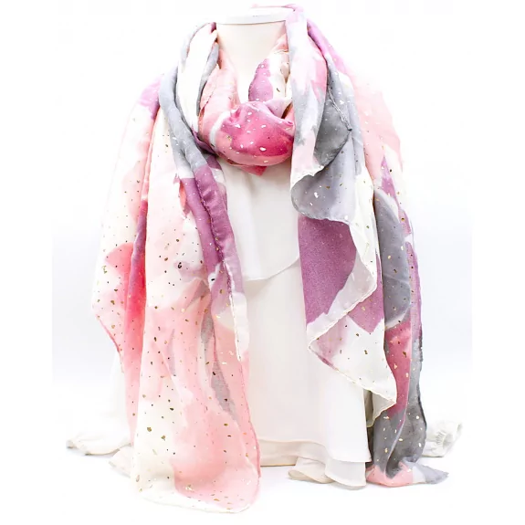 Écharpe légère à motif abstrait avec lurex