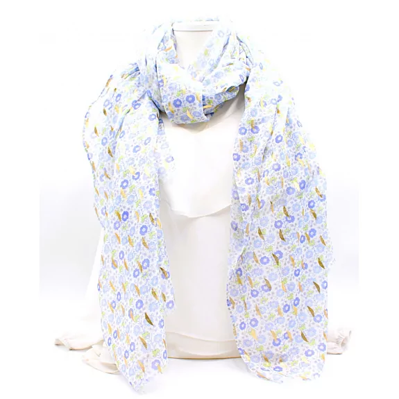 Écharpe Femme Florale à Feuilles Dorées