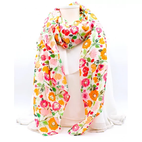 Echarpe tendance à motifs fleurs