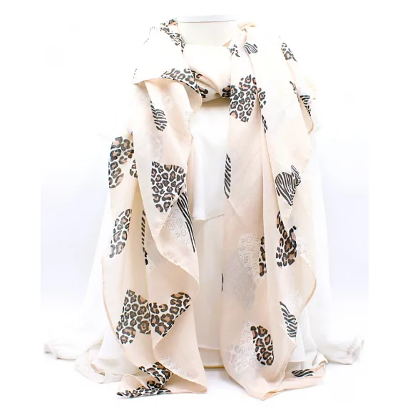 Écharpe Femme Motif Cœur Animal